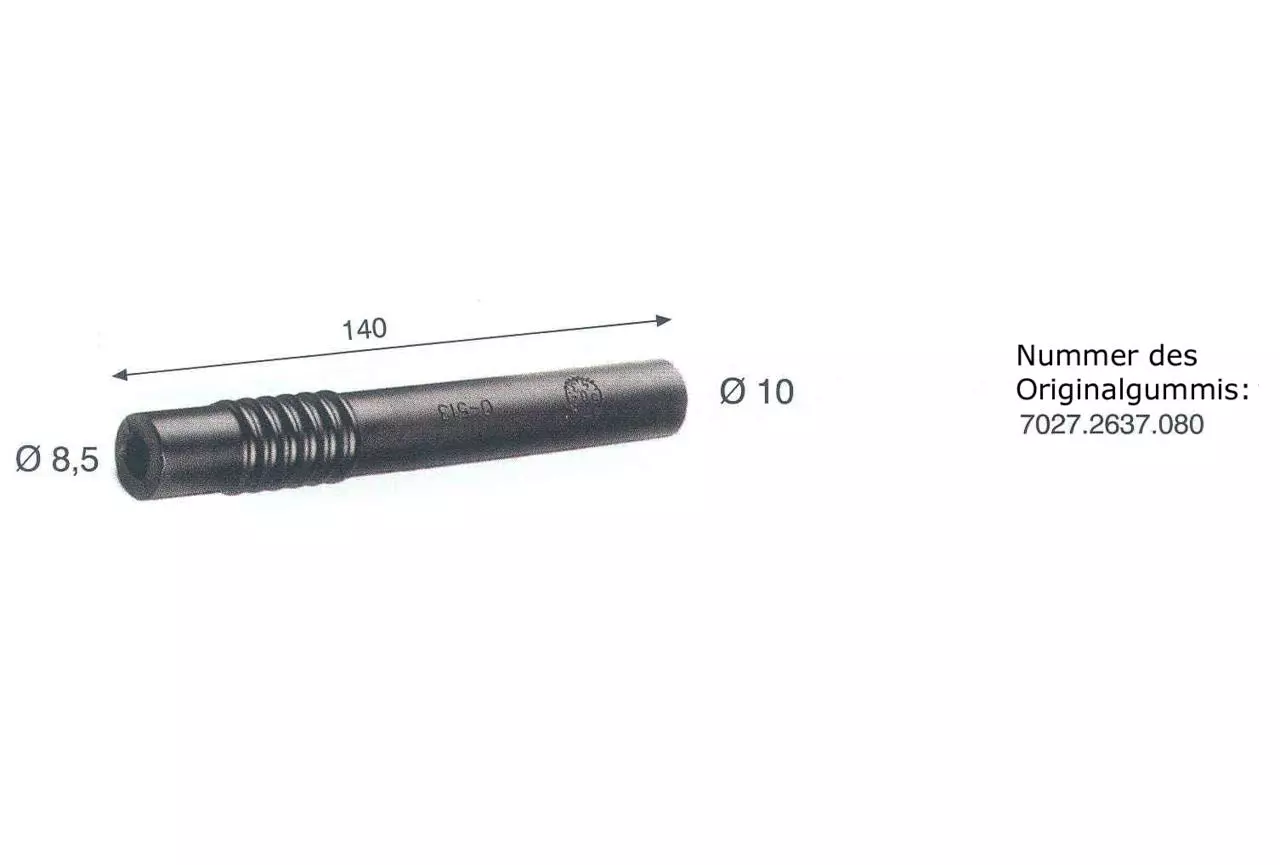 Milchschlauch Gummi, 140mm x 8,5/10/4mm Milchschlauch Gummi, 140mm x 8,5/10/4mm