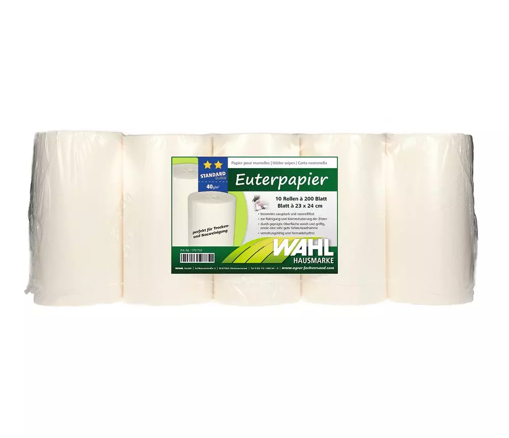 WAHL-Hausmarke Euterpapier Standard - 40 g/m² Sack WAHL-Hausmarke Euterpapier Standard - 40 g/m² Sack