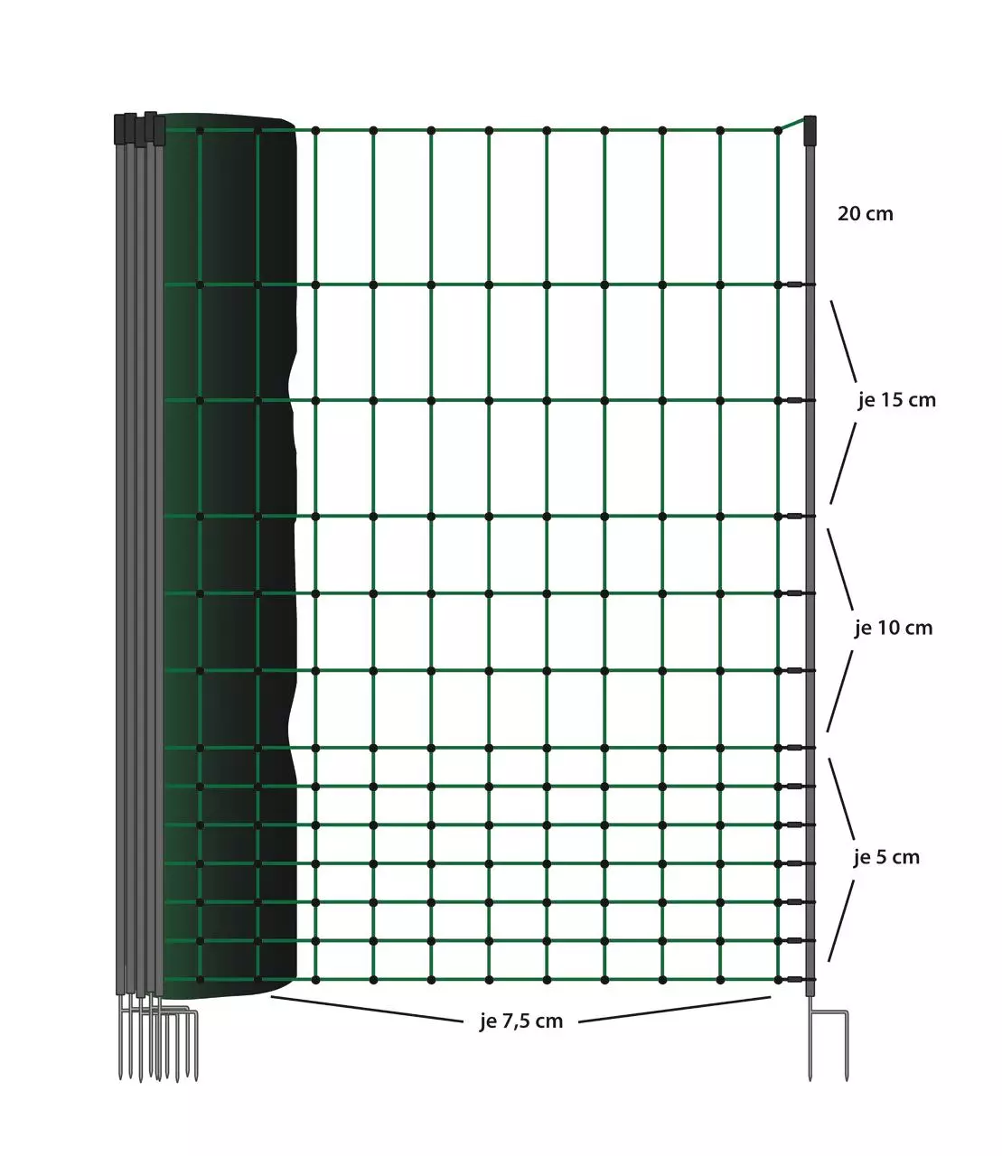 WAHL-FENCE Hühnerzaun 110 cm / 50 m Doppelspitze