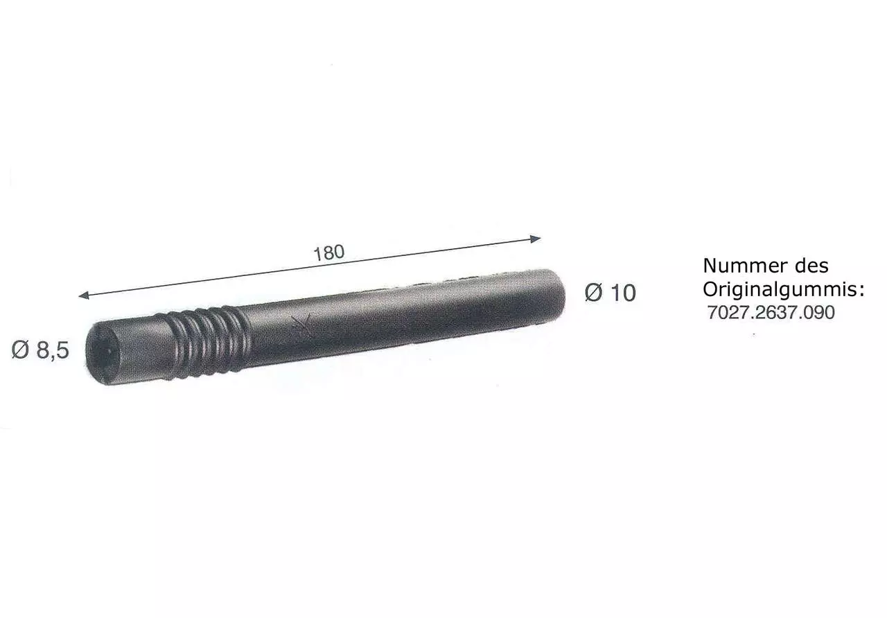 Milchschlauch Gummi, 180mm x 8,5/10/4mm Milchschlauch Gummi, 180mm x 8,5/10/4mm