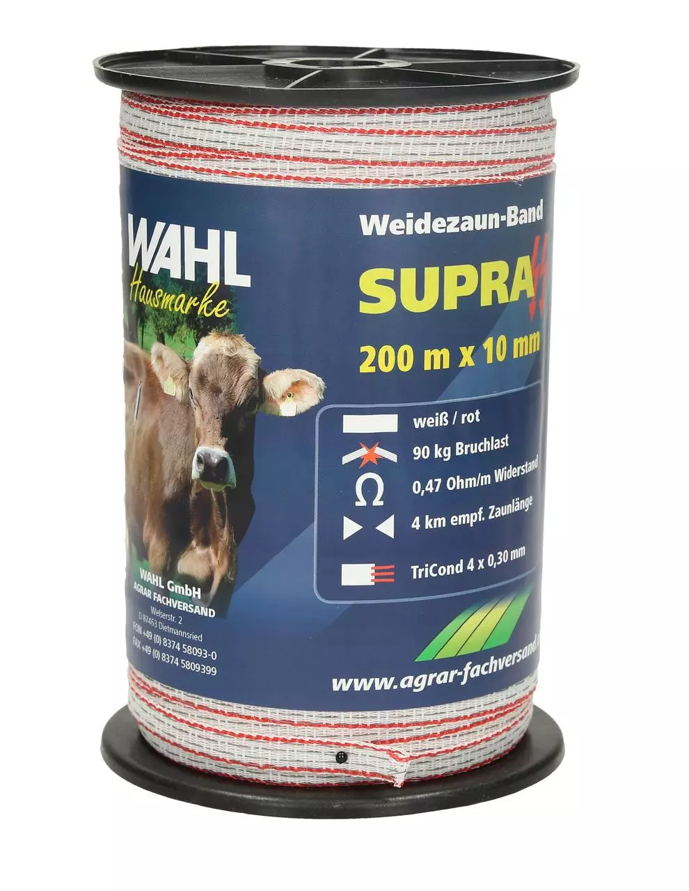 WAHL-FENCE Weidezaunband SUPRA 200 m / 10 mm WAHL-FENCE Weidezaunband SUPRA 200 m / 10 mm