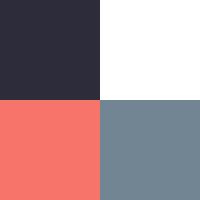 steel blue-white-navy-coral blossom