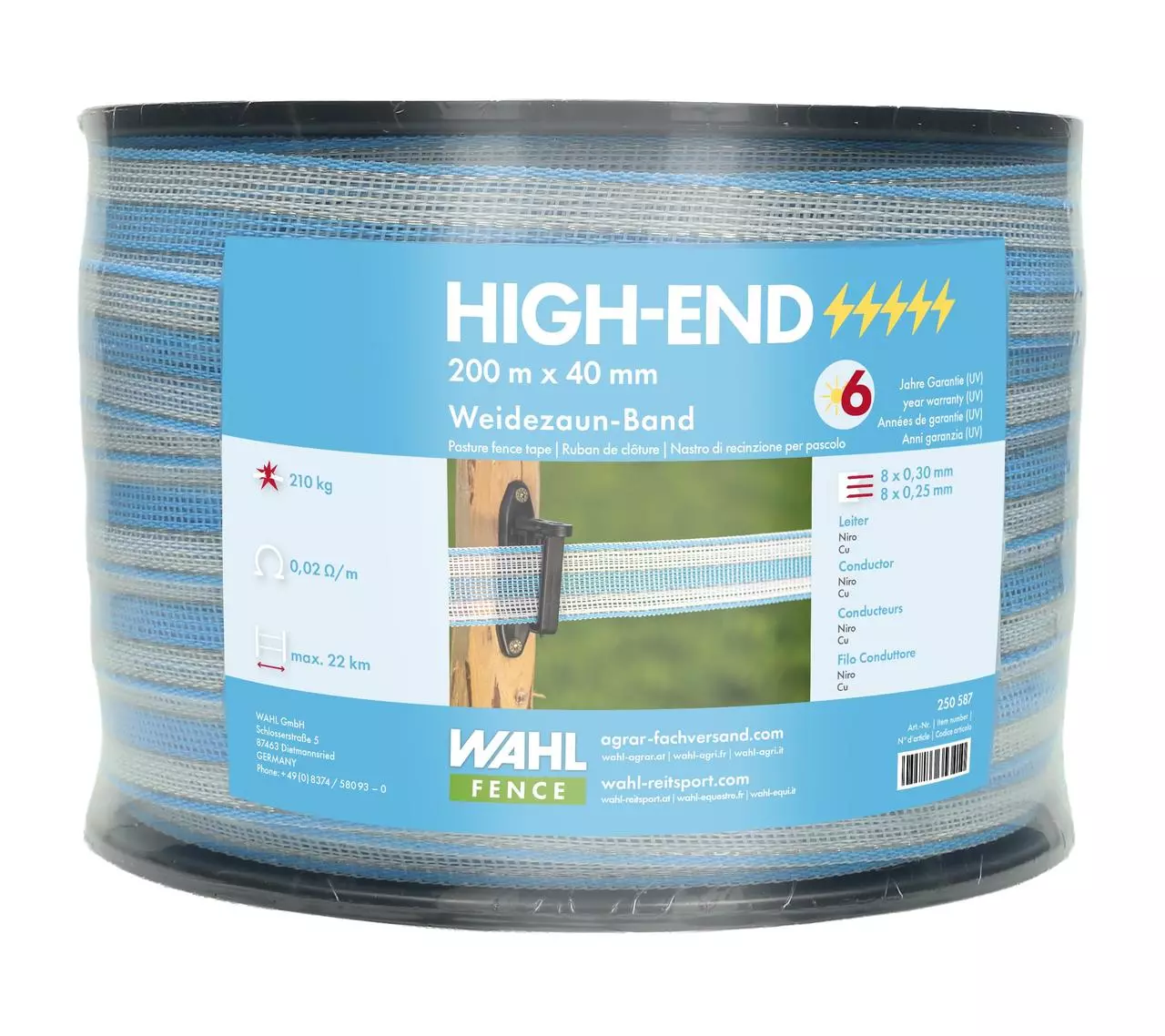 WAHL-FENCE Weidezaunband - HIGH END - 12,5mm / 200m WAHL-FENCE Weidezaunband - HIGH END - 12,5mm / 200m