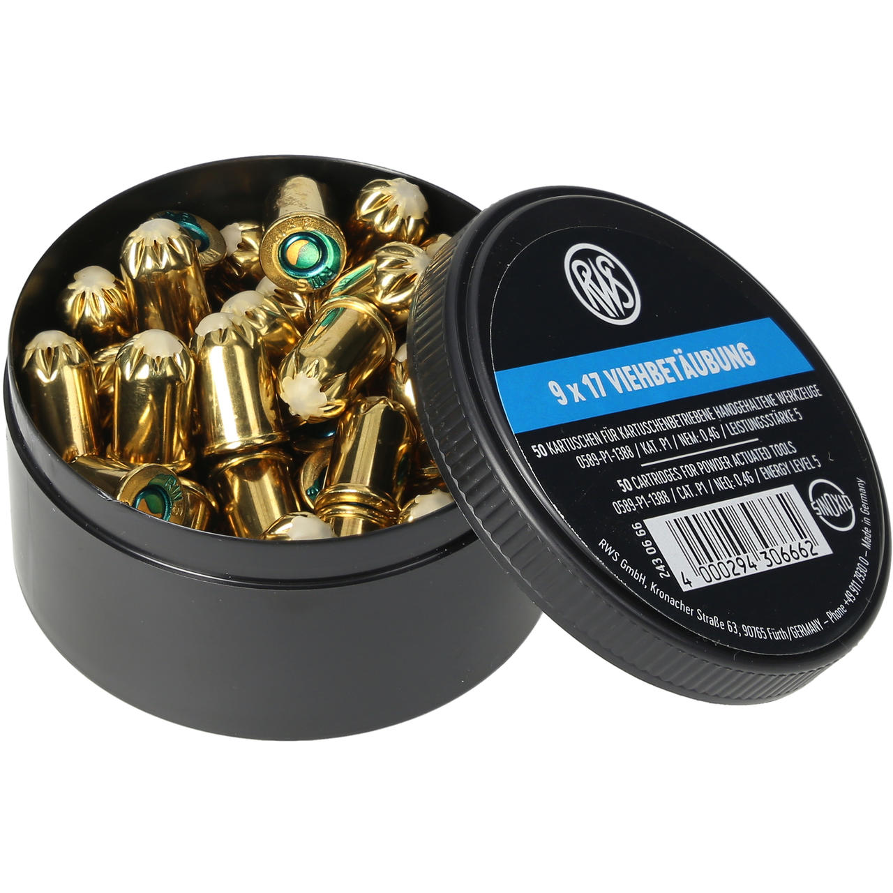 RWS 50 Spezialkartuschen Kaliber 9x17 blau