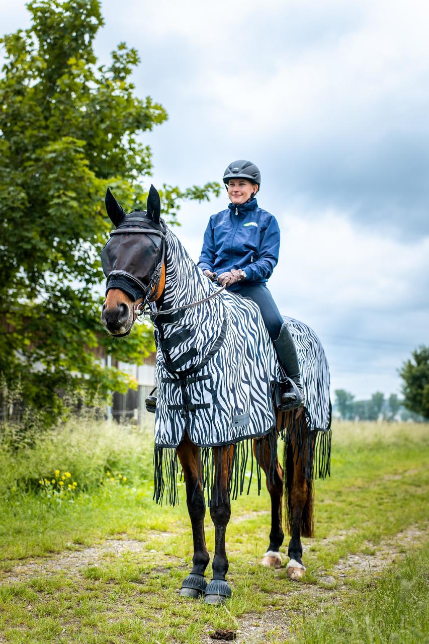Waldhausen Fliegenausreitdecke Zebra mit Fransen
