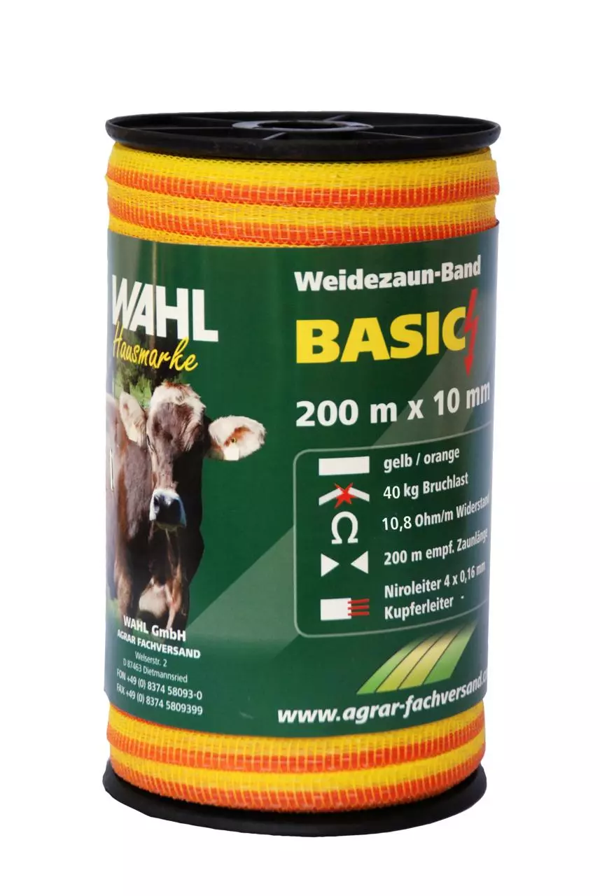 WAHL-FENCE Weidezaunband - BASIC - 10 mm / 200 m WAHL-FENCE Weidezaunband - BASIC - 10 mm / 200 m