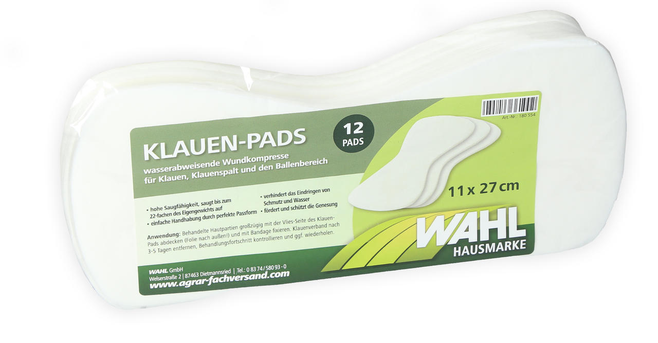 WAHL-Hausmarke Klauen-Pads BASIC 11 x 27cm ; 12 Stück