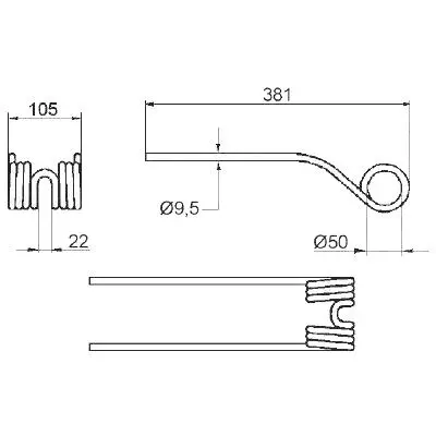 Zinken für STOLL - Ref.Nr. 635.240 Zinken für STOLL - Ref.Nr. 635.240