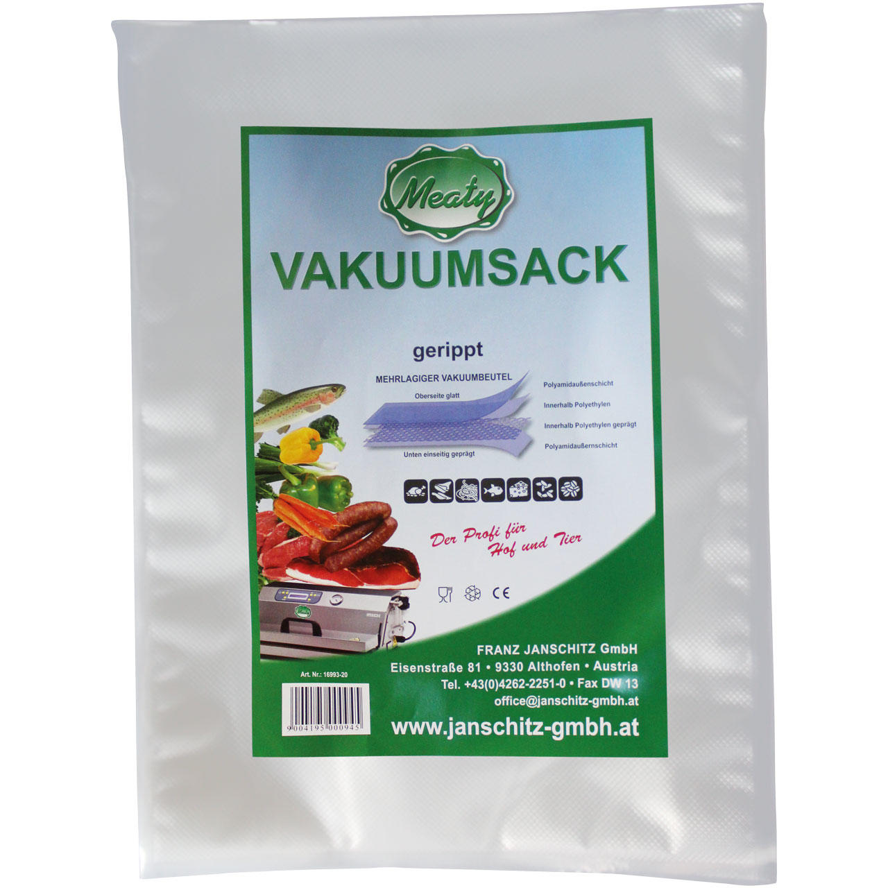 Vakuumsack gerippt 25 x 30 cm - 100 Stk.