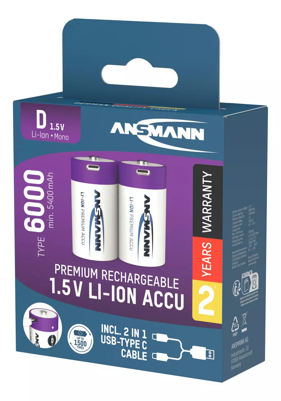 Ansmann Li-Ion Akkus Mono D Ansmann Li-Ion Akkus Mono D