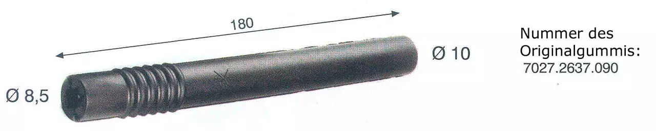 Milchschlauch Gummi, 180mm x 8,5/10/4mm Milchschlauch Gummi, 180mm x 8,5/10/4mm