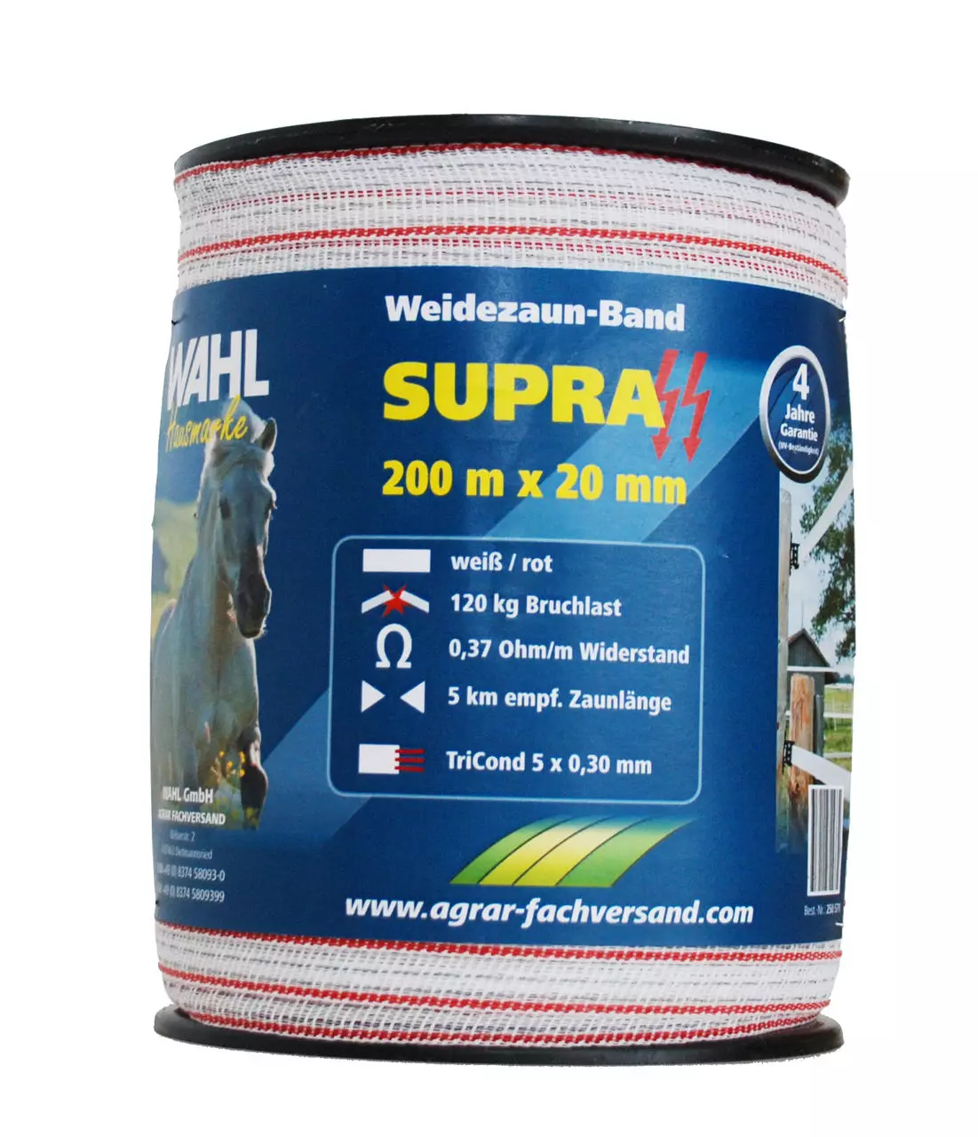 WAHL-FENCE Weidezaunband - SUPRA 20 mm / 200 m WAHL-FENCE Weidezaunband - SUPRA 20 mm / 200 m