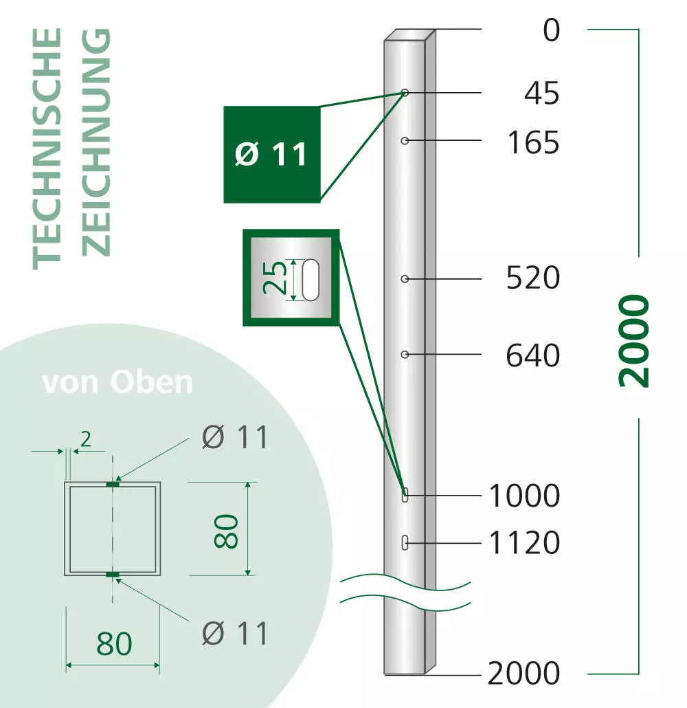 WAHL-FENCE Metallpfosten für Weidetor