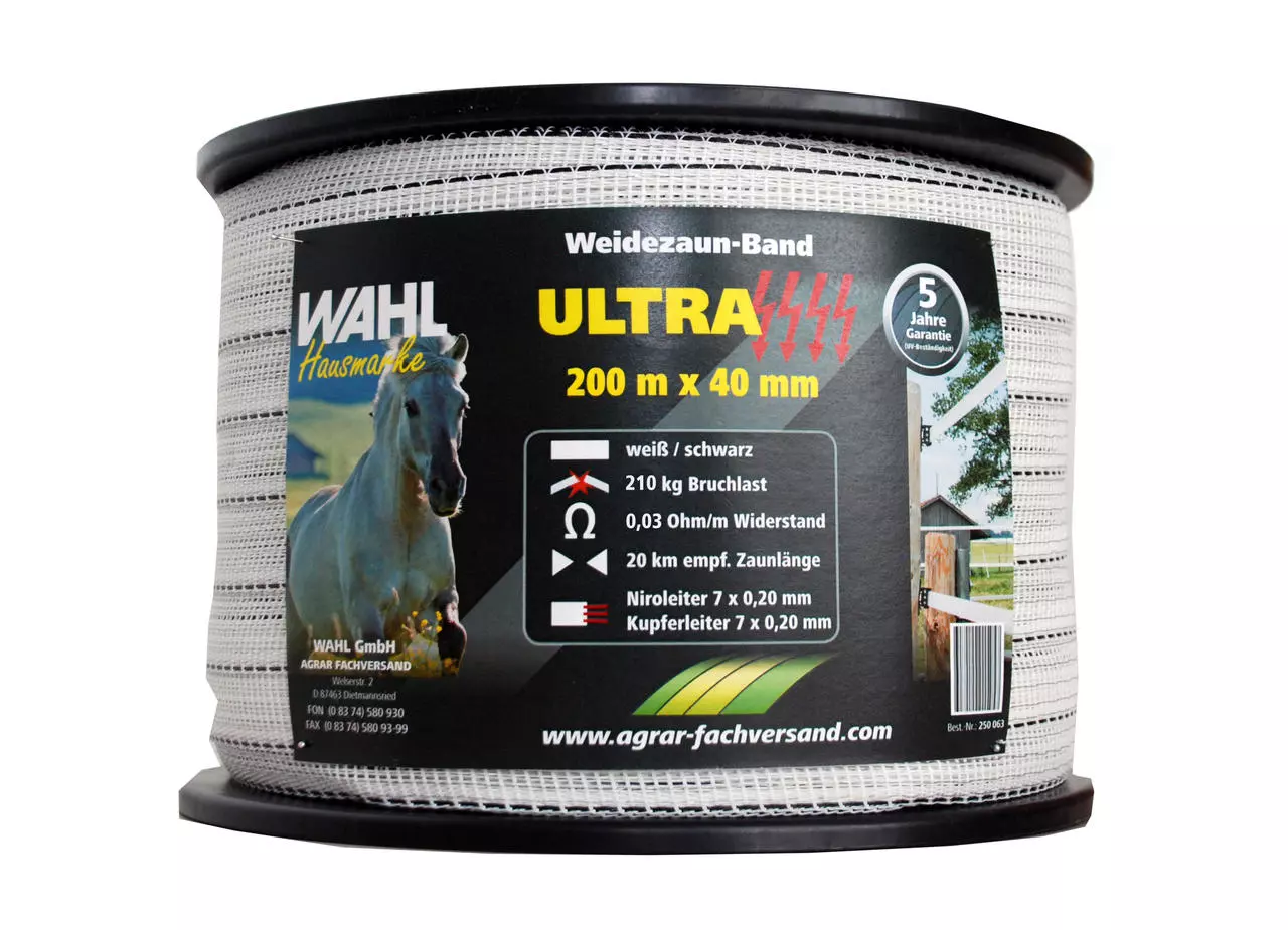 WAHL-FENCE Weidezaunband - ULTRA - 40mm / 200m WAHL-FENCE Weidezaunband - ULTRA - 40mm / 200m
