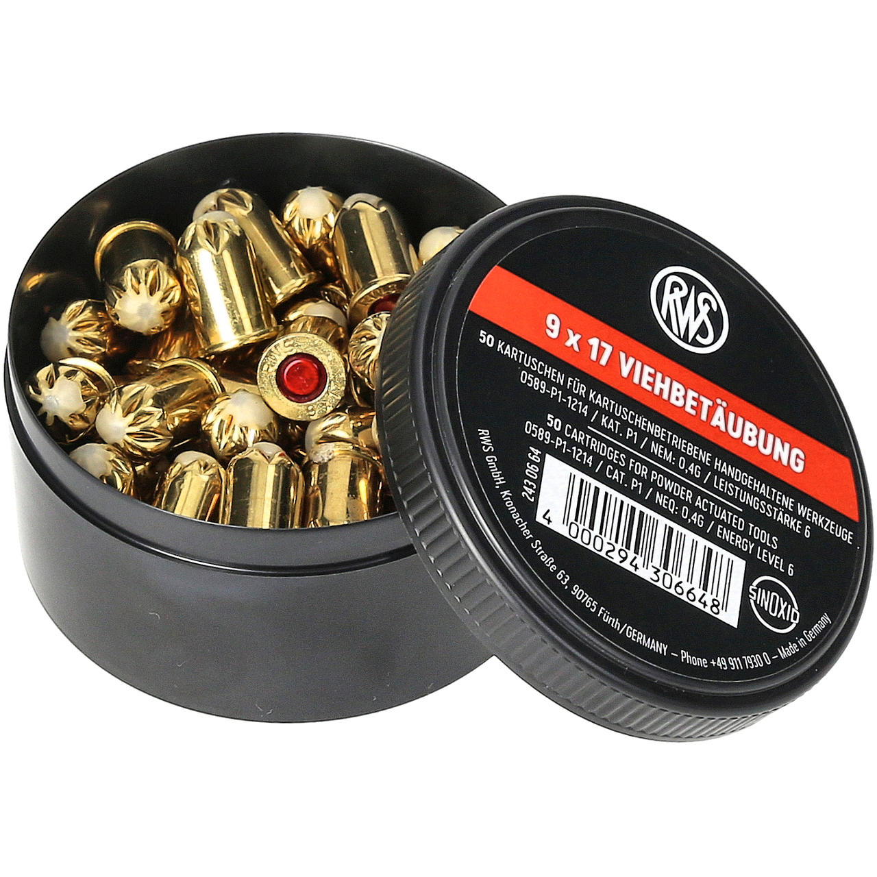 RWS 50 Spezialkartuschen Kaliber 9x17 rot