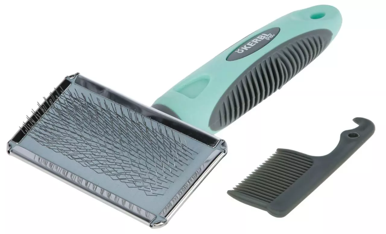 Kerbl Softzupfbürste türkis/grau Breite 9cm Kerbl Softzupfbürste türkis/grau Breite 9cm