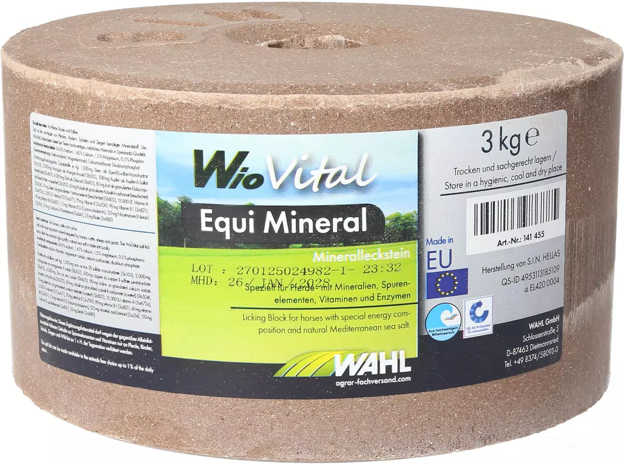 WAHL-Hausmarke WioVital Equi Mineral Leckstein - 3 kg WAHL-Hausmarke WioVital Equi Mineral Leckstein - 3 kg