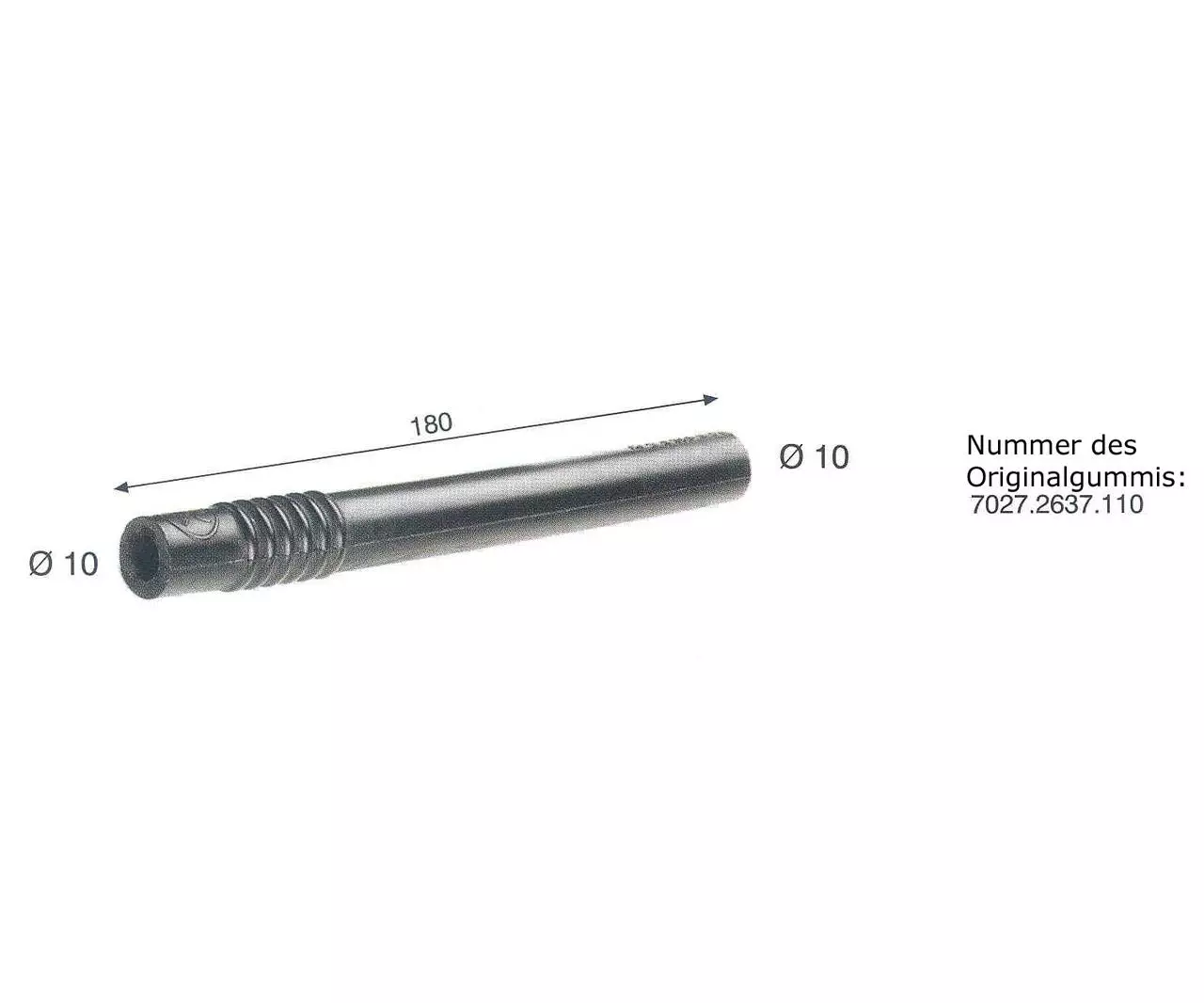 Milchschlauch Gummi, 180mm x 10/10/4mm Milchschlauch Gummi, 180mm x 10/10/4mm