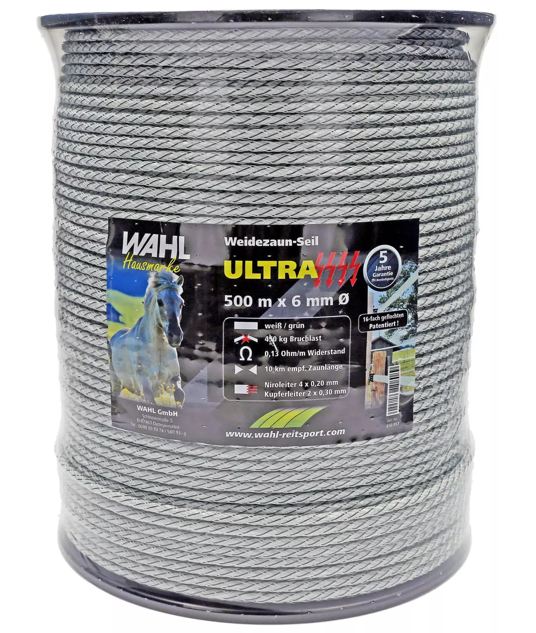 WAHL-FENCE Weidezaunseil - ULTRA - 6 mm / 500 m WAHL-FENCE Weidezaunseil - ULTRA - 6 mm / 500 m