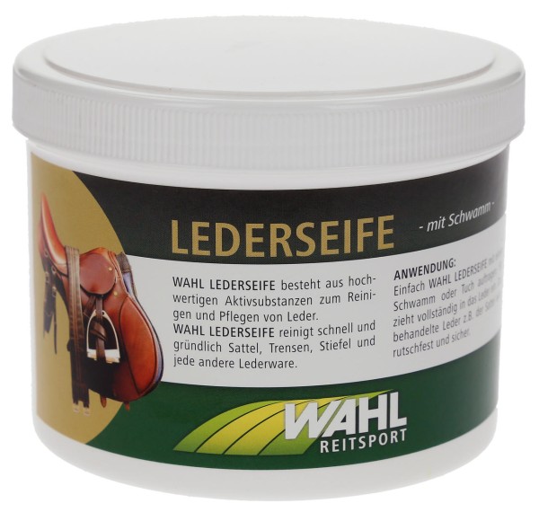 WAHL-Hausmarke Lederseife mit Schwamm 500 ml WAHL-Hausmarke Lederseife mit Schwamm 500 ml