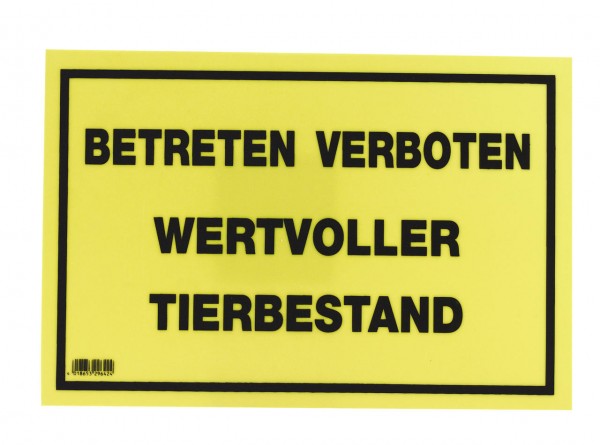 WAHL-Hausmarke Hinweisschild "Wertvoller Tierbestand"