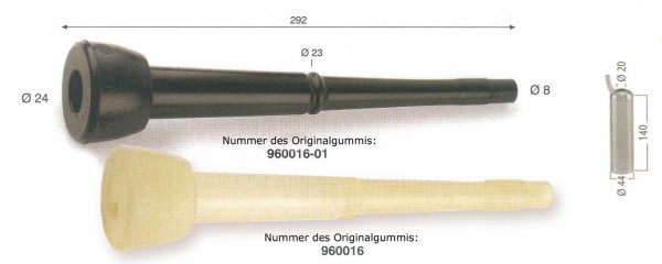 WAHL-Hausmarke Zitzengummi passt für DeLaval lang 16-01