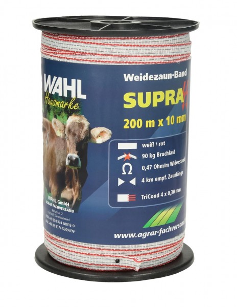 WAHL-Hausmarke Weidezaunband SUPRA 200 m / 10 mm