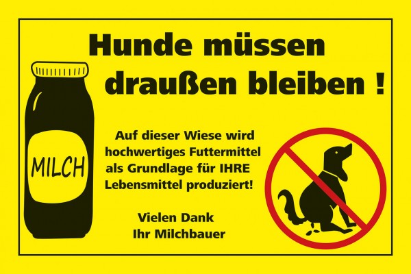 WAHL-Hausmarke Hinweisschild &quot;Gegen Hundekot...&quot;