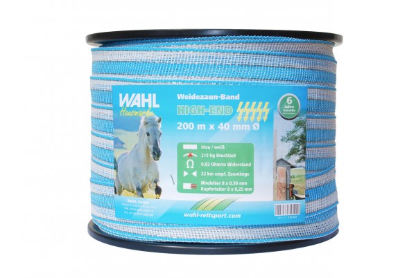 WAHL-Hausmarke Weidezaunband - HIGH END 40 mm / 200 m