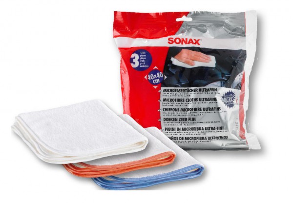 Sonax Microfaser Tuch ultrafein, 3 Stück